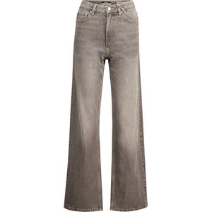Jeans - Washed Grey - Katoen - High Waist - Rechte Broekspijpen