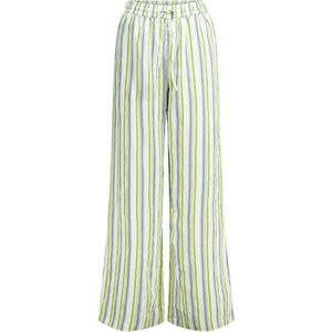 America Today - Wide Leg High Waist Casual Broek - Blauw - Ribstof