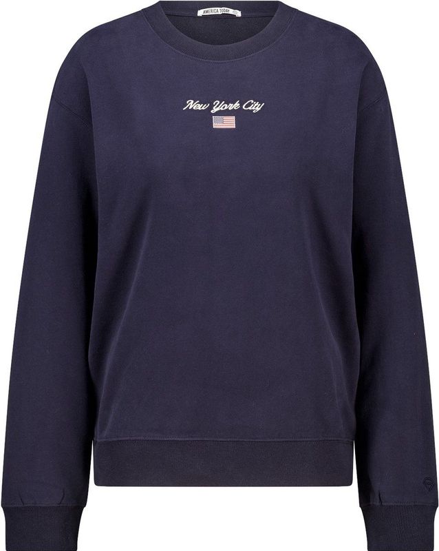 America Today - Sweatshirt - Marine - Grijs Gemêleerd - Rood