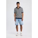 Poloshirt - White/Blue - Katoen - Regular Fit