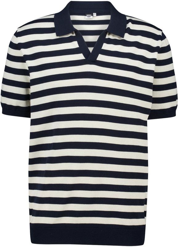 Poloshirt - White/Blue - Katoen - Regular Fit