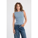 America Today mouwloze top blauw