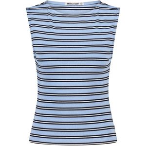 America Today mouwloze top blauw