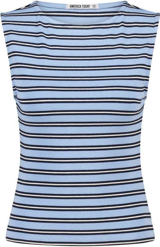 America Today - Gemma - Dames Top - Mouwloos - Gestreept Patroon