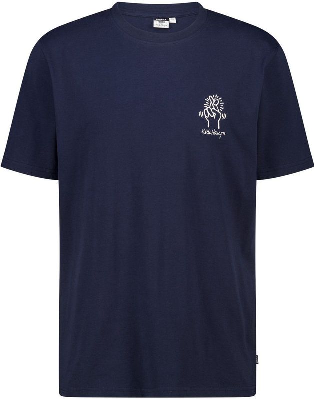 America Today - Easton - T-shirt - Regular Fit - Korte Mouwen - Keith Haring Borstopdruk
