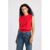 America Today - Giselle - Dames Top - Mouwloos - Gebreid Design