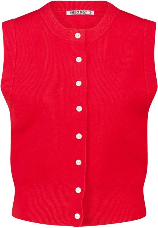 America Today - Gilet - Rood - Gebreid