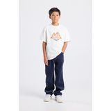 America Today corduroy casual broek donkerblauw