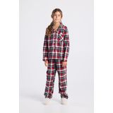 America Today pyjamabroek met donkerblauwe geruite print