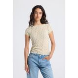 America Today - Eliana - Dames T-shirt - Korte Mouwen - Kanten Details