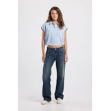 America Today - Blouse - Lichtblauw - 100% Katoen - Mouwloos Ontwerp