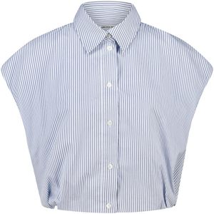 America Today - Blouse - Lichtblauw - 100% Katoen - Mouwloos Ontwerp