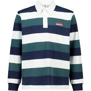 America Today - Gestreepte Polo - Blauw - Poloshirt