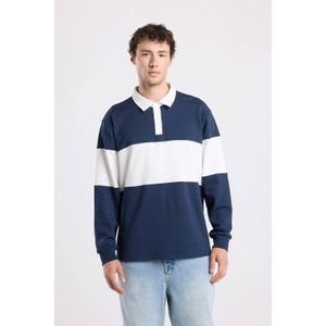 America Today - Lucas - Heren Polo - Witte Colorblock - Lange Mouwen