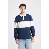 America Today - Lucas - Heren Polo - Witte Colorblock - Lange Mouwen