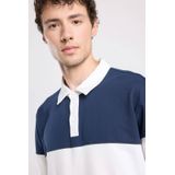 America Today - Lucas - Heren Polo - Witte Colorblock - Lange Mouwen