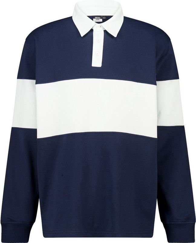 America Today - Lucas - Heren Polo - Witte Colorblock - Lange Mouwen