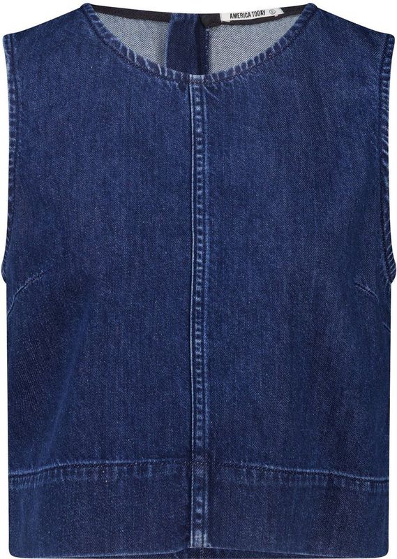 America Today - Imke - Dames Top - Mouwloos - Lichtgewicht Denim