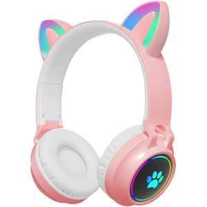 Kinder Koptelefoon-Draadloze Hoofdtelefoon-Bluetooth Koptelefoon Kinderen Met Kattenoortjes-Kinder Hoofdtelefoon Over Ear