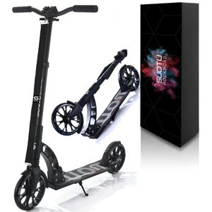 Suotu Step - kinderstep - 200mm Wielen - Max 110KG Autoped - Maximale stuurhoogte: 100 - Speelgoed Jongens/Meisjes - Zwart