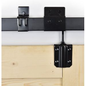 Barnwoodweb Schuifdeursysteem Box Track - zwart - 200 cm - wandbevestiging