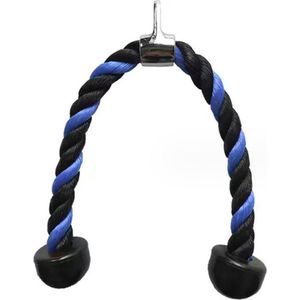 MIRO® Tricep Touw - Krachtstation - Fitness - Nylon - 70 CM - + Karabijnhaak - Blauw