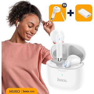 Hoco ES56 Draadloze Oordopjes - Bluetooth 5.1 - Earpods - Draadloze Oortjes - Geschikt voor IOS & Android (Wit)