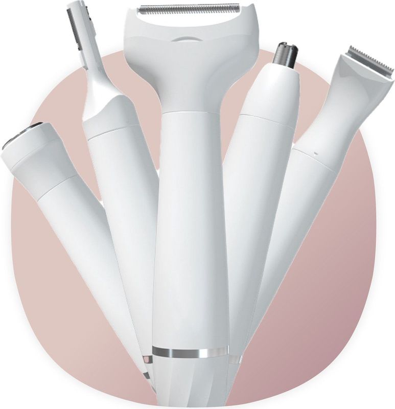 Smart-Tech® Ladyshave 5-in-1 - Ontharingsapparaat - Scheerapparaat - Oplaadbaar - Wit