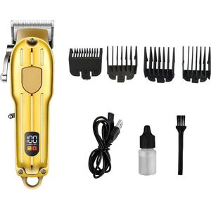 Professionele Draadloze Tondeuse Goud - Trimmer - 2600mAh - Scheerapparaat Mannen - Hoofdhaar - Haartrimmer - Trimmerset - Hair Clipper