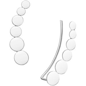 EAR IT UP - Oorklimmers - Cirkels - Circles - Ear climbers - Earclimbers - Ear crawlers - 925 sterling zilver - 24 x 6 mm - 1 paar