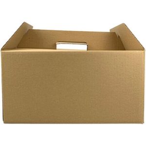 Pomebio Maaltijddoos Groot - 33x25x17cm - 25 stuks - Lunchbox - Met Handvat - Kraft