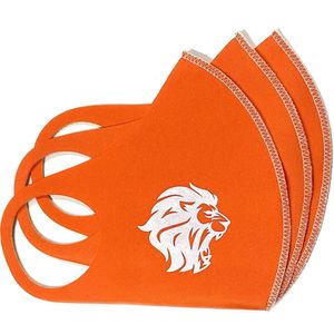 SAFESAVE Neopreen Mondkapje Oranje- Herbruikbaar en Wasbaar mondmasker - Spatwaterdicht en Ademend Mondkapje -Niet Medisch- Oranje- 3 stuks