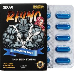 Sixex erectiepillen - Natuurlijke variant viagra en kamagra - Libido mannen - 500mg - Blauw - 10 Stuks