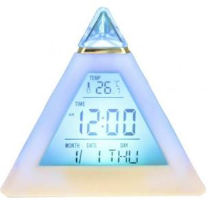 Driehoek 7 Kleuren Led Temperatuur Week Display Digitale Wekker Home Decor