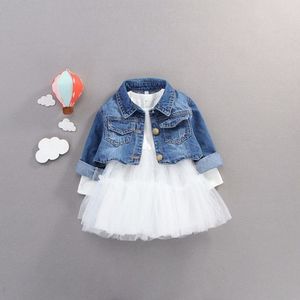 Fall Baby Baby Meisjes Kleding Outfits Casual Sets Denim Jas + Tutu Jurk Pak Voor Pasgeboren Baby Meisjes Kleding Verjaardag sets