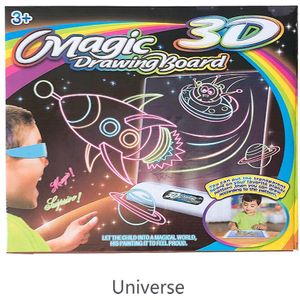 Schrijfbord Kinderen Speelgoed 3D Verlichte Tekentafel Schilderen Magic Pad Deluxe Light Up Led 3D Tekening Tablet