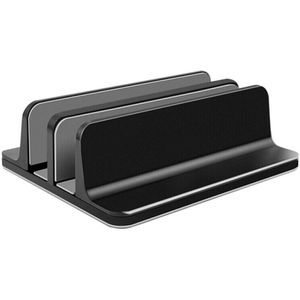 Verstelbare Verticale Laptop Stand Boekenplank 2 Slot Aluminium Beugel Dual Notebook Pc Bureau Houder Ondersteuning