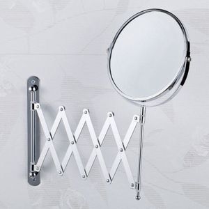 Muur Make-Up Spiegel Wandmontage 1X/2X360 Roterende Verstelbare Dubbelzijdig Gratis Vergrootglas Cosmetische Arm Verlengen Badkamer spiegel