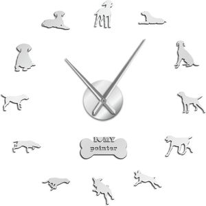 Pointer Hond Ras Moderne 3D DIY Wandklok Duitse Shorthaired Pointer Deutsch Kurzhaar Muur Horloge Pet Lover Creatieve Tonen