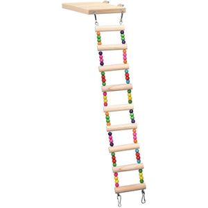 Houten Papegaai Hamster Klimmen Ladder Swing Spelen Speelgoed Set Vogels Opknoping Brug Oefening Baars Stand Platform Kooi