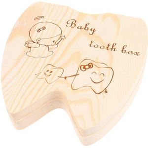 1Pc Hout Baby Meisje Jongen Tand Organizer Dozen Besparen Melktanden Opslag Herinneringen Verzamelen Baby Cadeau