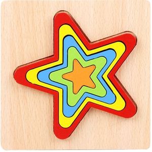 Kids Houten Legpuzzels Kleurrijke Geometrische Vorm Stereo Puzzel Speelgoed Voor Kinderen Vroeg Eductaional Preschool Home Training