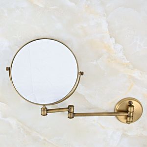 Antiek Messing Badkamer Scheren Makeup Vergroten Spiegel Dual Side Wandmontage/Badkamer Accessoire mba635