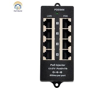 Mode B Gigabit Poe Injector 1000Mbps Poe Patch Panel 802.3af Voor Maximaal 8 Ip Camera Wifi Access Point (Ap)