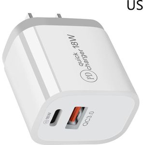 Pd Qc 3.0 Dual Usb Charger 18W Quick Charge Eu Us Eu Au Plug Voor Iphone X 8 Plus note 10 9 Power Levering Mobiele Telefoon Adapter