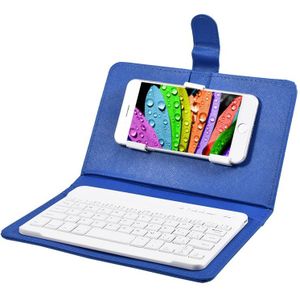 Wireless Bluetooth Keyboard Case Leather Stand Cover Voor Iphone Android Telefoons