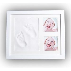Pasgeboren Baby Fotolijst DIY Handafdruk en Voetafdruk Mold Maker Houten Fotolijst Baby Groei Memorial