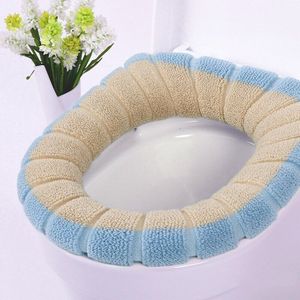 Badkamer Wc Wc Pad Kan Worden Gewassen Zachte Isolatie Pad Cover Pad Winter Contrast Kleur Twee-Kleur Warm Wc zitkussen