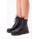 Sacha Leren Veterboots Zwart