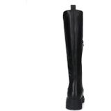 Sacha - Dames - Zwarte Hoge Leren Laarzen - Leer - Chunky Zool